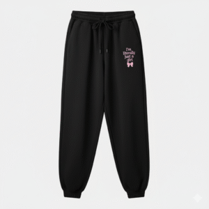 Luxe Women’s Oversized Black Cotton Joggers