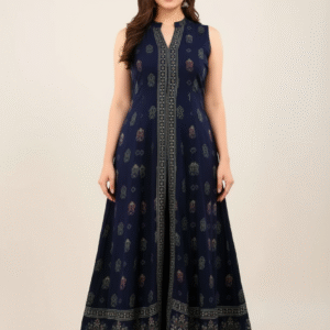 Sleeveless Indigo Long Kurti