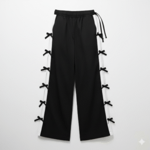 Chic Side Bow Wide-Leg Joggers